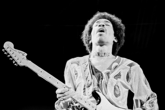 Jimi Hendrix à l'Ile de Wight par Bernard Rouan (août 1970)